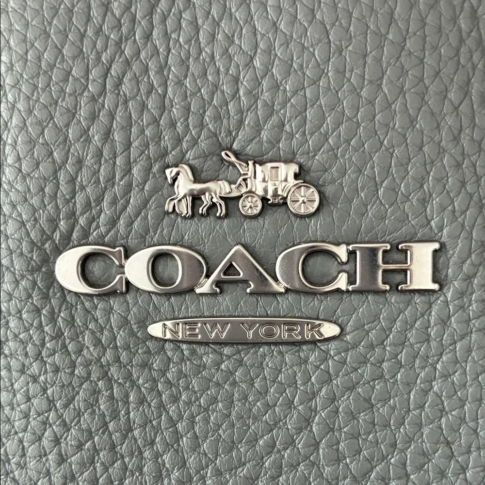 Coach Blue/ grey Leather Tote Bag w/ dustbag